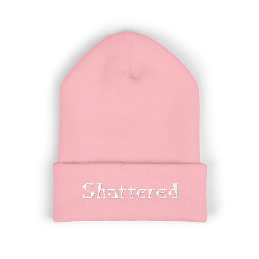 Embroidered "Shattered" Cuffed Beanie