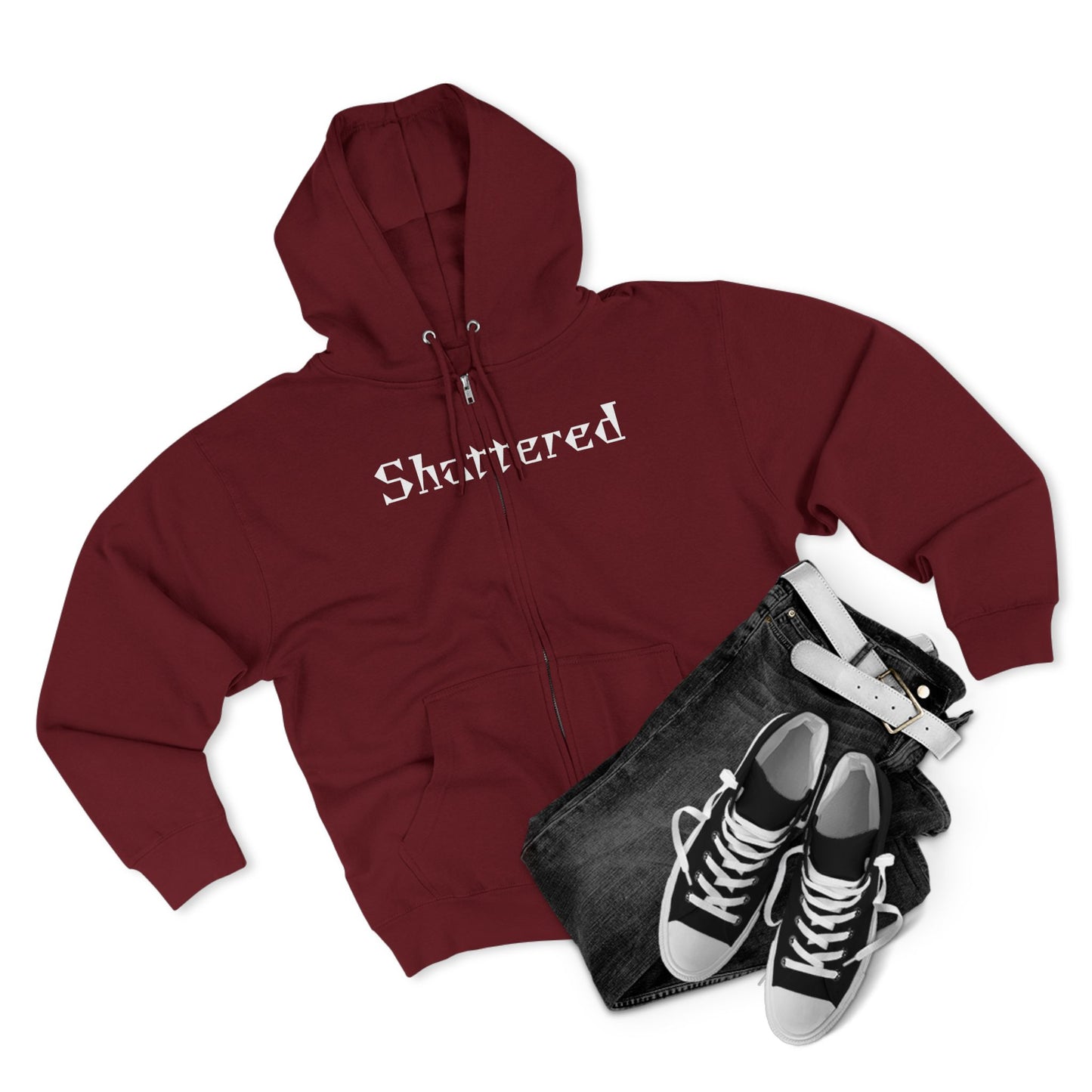 "Shattered"- Zip up Hoodie