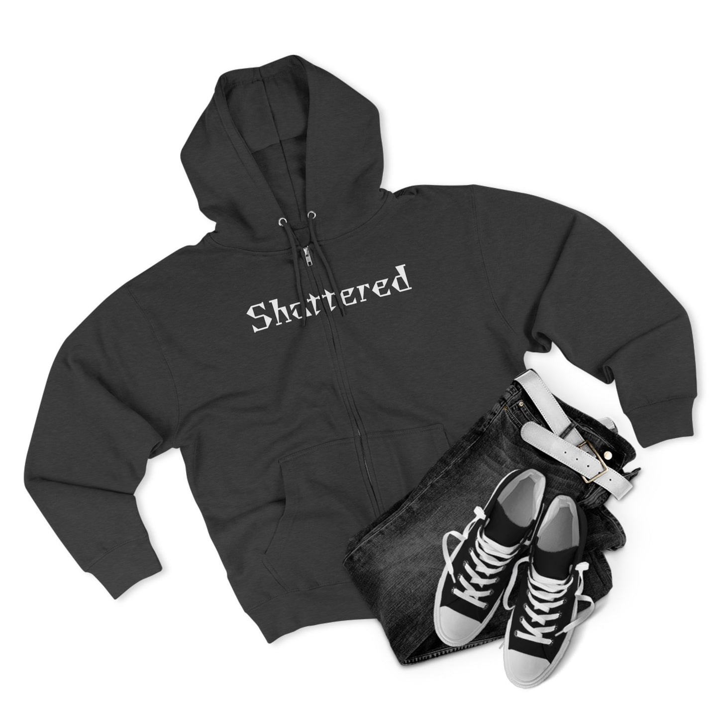 "Shattered"- Zip up Hoodie