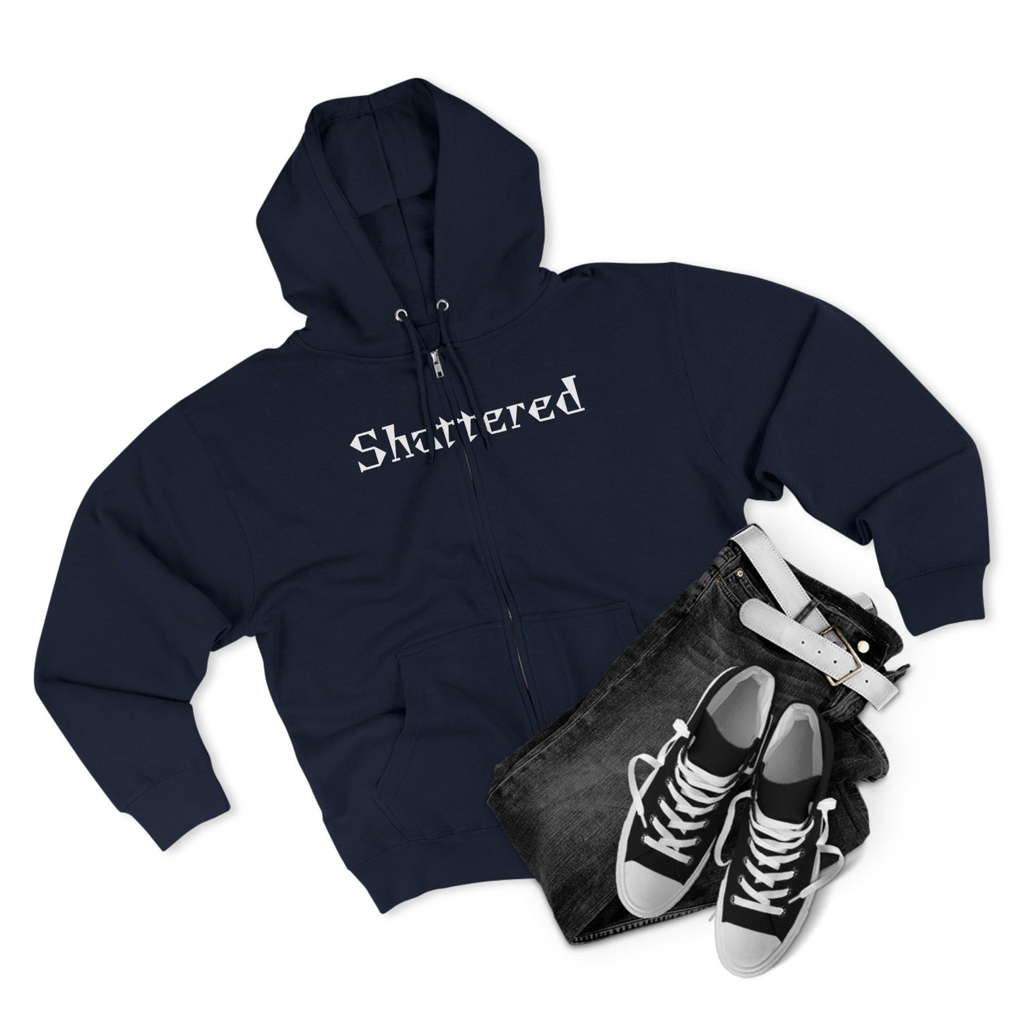 "Shattered"- Zip up Hoodie