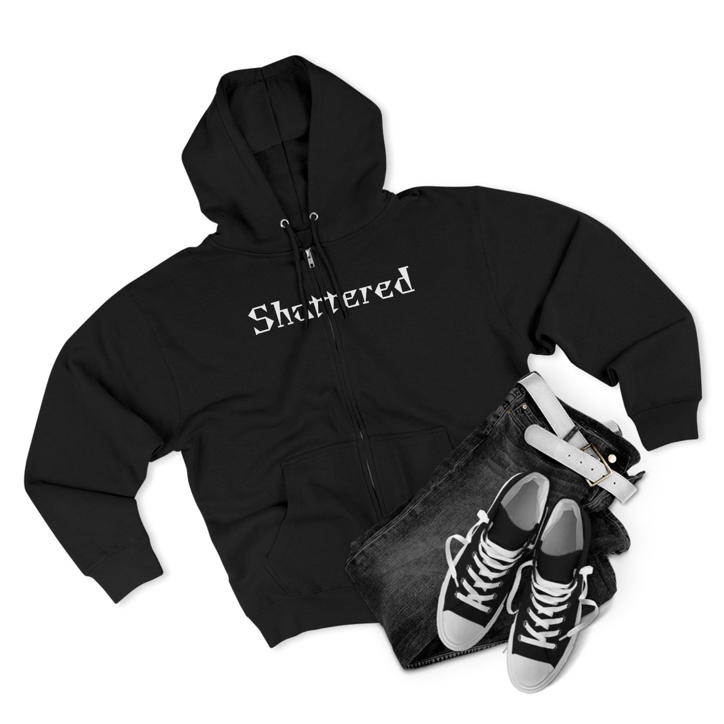 "Shattered"- Zip up Hoodie