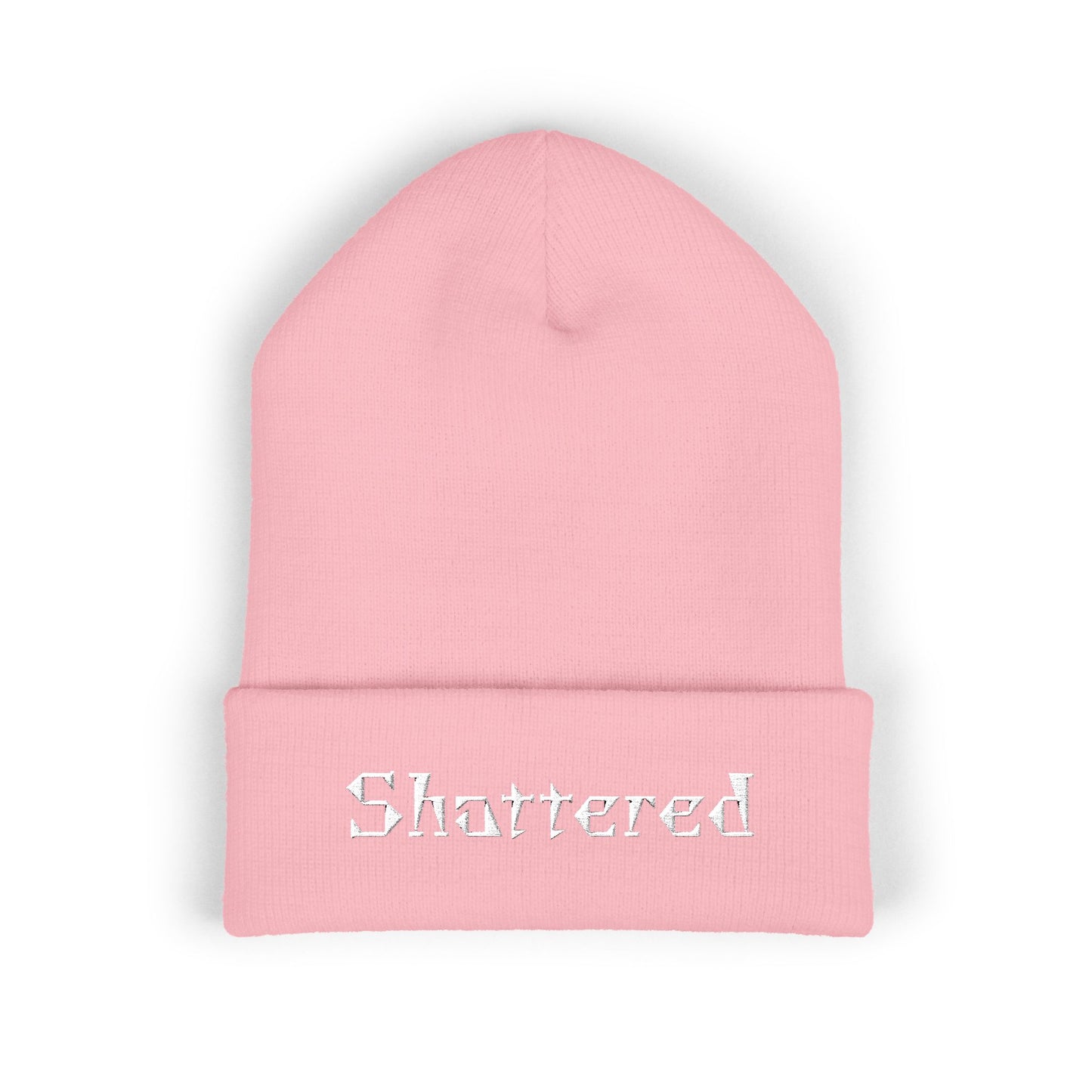 Embroidered "Shattered" Cuffed Beanie