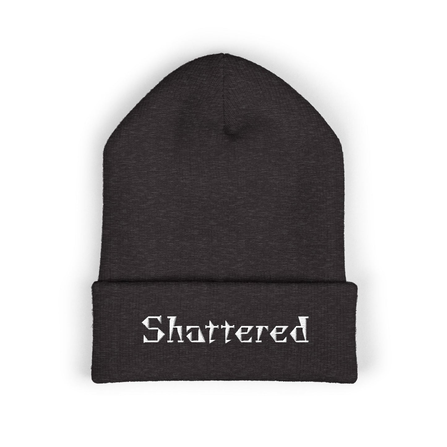 Embroidered "Shattered" Cuffed Beanie